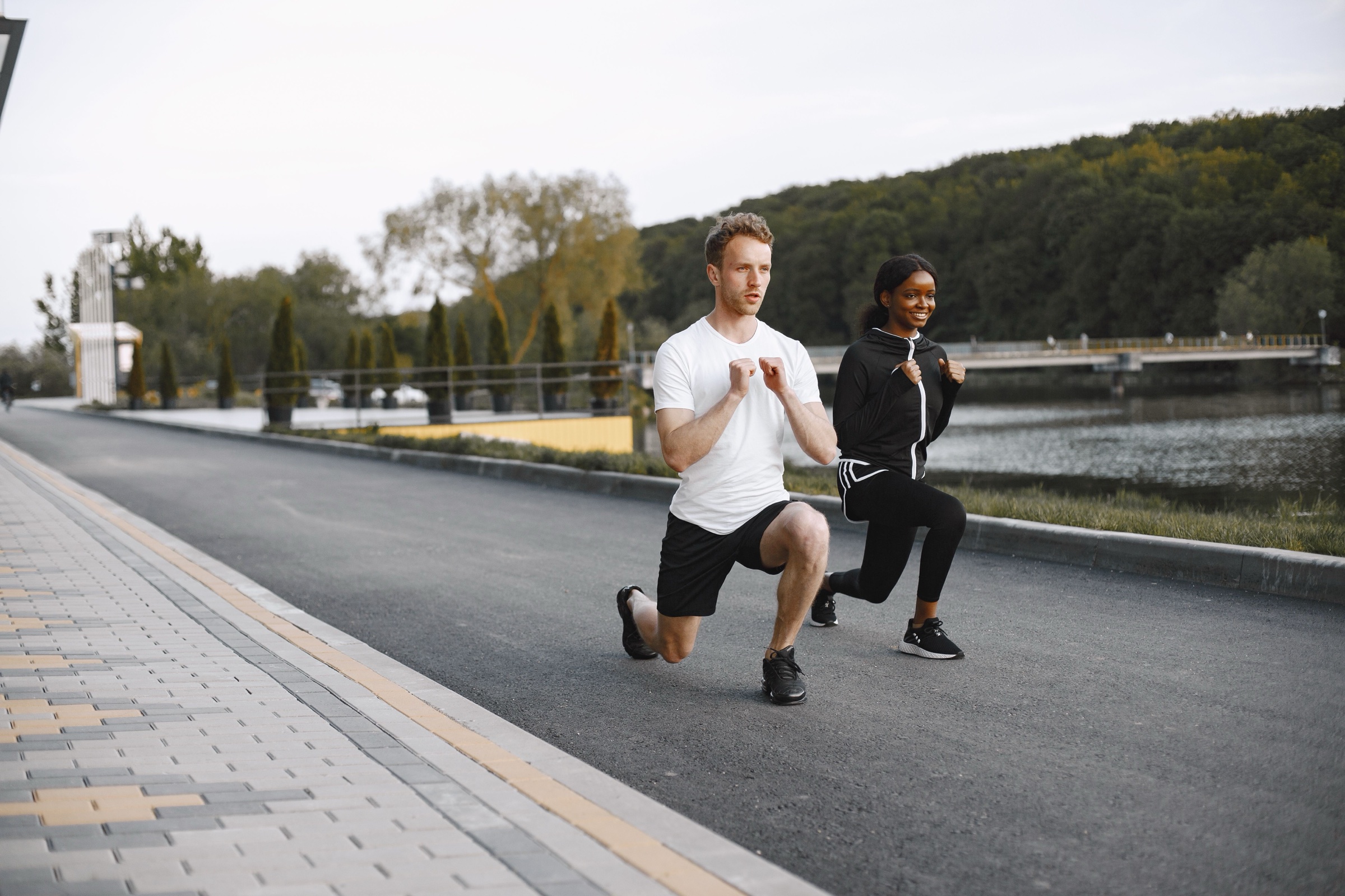 An athlete completing a performance assessment under a clinician's guidance